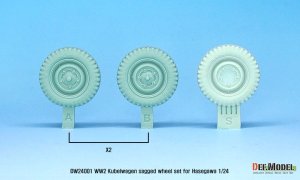 画像2: DEF.MODEL[DW24001]1/24 WWIIドイツキューベルワーゲン用自重変形タイヤセット(ハセガワ用) (2)
