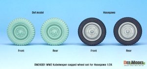 画像7: DEF.MODEL[DW24001]1/24 WWIIドイツキューベルワーゲン用自重変形タイヤセット(ハセガワ用) (7)