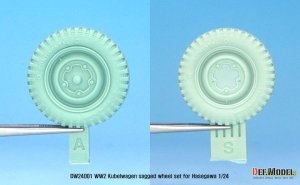 画像8: DEF.MODEL[DW24001]1/24 WWIIドイツキューベルワーゲン用自重変形タイヤセット(ハセガワ用) (8)