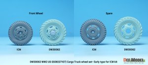 画像9: DEF.MODEL[DW30062]1/35 WWII アメリカ陸軍G7107(G506)カーゴトラック用自重変形初期型ホイールセット(ICM用) (9)