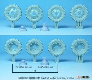 画像3: DEF.MODEL[DW30063]1/35 WWII アメリカ陸軍G7107(G506)カーゴトラック用自重変形一般型ホイールセット(ICM用) (3)