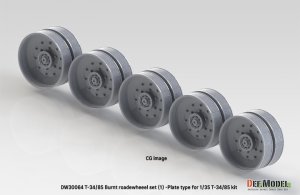 画像3: DEF.MODEL[DW30064]1/35 WWII ソビエト焼け落ちたT-34/85用転輪セットプレート型 片側5個入(各社T-34/85用) (3)