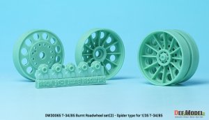 画像2: DEF.MODEL[DW30065]1/35 WWII ソビエト焼け焦げたT-34/85用転輪セットスパイダーウェブ型 片側5個入(各社T-34/85用) (2)