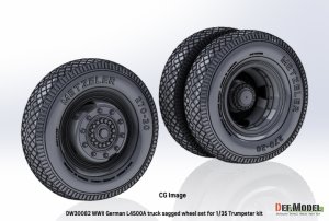 画像2: DEF.MODEL[DW30082]1/35 WWII ドイツ L4500Aトラック 自重変形タイヤセット(トランペッター用) (2)