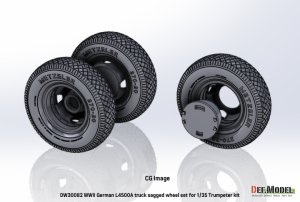 画像3: DEF.MODEL[DW30082]1/35 WWII ドイツ L4500Aトラック 自重変形タイヤセット(トランペッター用) (3)