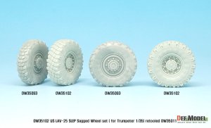 画像3: DEF.MODEL[DW35102]1/35 現用米 LAV-25 SLEP 自重変形タイヤ(トラペ用) (3)