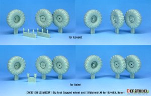 画像4: DEF.MODEL[DW35130]1/35 現用 アメリカ陸軍軍用貨物トラックM923A1ビックフッド用自重変形タイヤセット(アイラブキット/イタレリ用) (4)