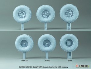 画像3: DEF.MODEL[DW35152]1/35 現用 アメリカ陸軍M1151HMMWV用自重変形MT/Rタイヤセット(アカデミー) (3)