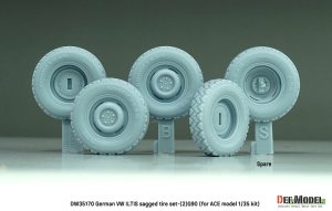 画像2: DEF.MODEL[DW35170]1/35 現用 ドイツ VWイルティス四輪駆動小型軍用車(Type183)用 自重変形タイヤセット＃1 G90タイプ(ACE用) (2)