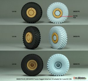画像7: DEF.MODEL[DW35176]1/35 現用 アメリカ LVSR MKR16トラクター用 自重変形タイヤセット(アイラブキット用) (7)