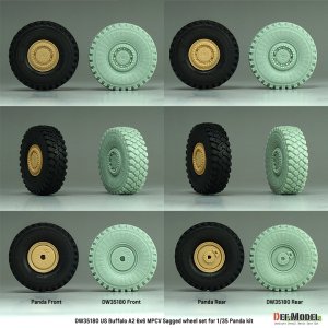 画像6: DEF.MODEL[DW35180]1/35 現用 アメリカ バッファローA2 6x6 MPCV 自重変形タイヤセット(パンダホビー用) (6)