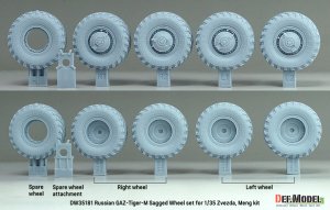 画像3: DEF.MODEL[DW35181]1/35 現用 露/ソ GAZ-233114ティーグルM高機動車 自重変形タイヤセット(ズベズダ/モンモデル用) (3)
