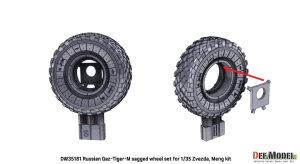 画像8: DEF.MODEL[DW35181]1/35 現用 露/ソ GAZ-233114ティーグルM高機動車 自重変形タイヤセット(ズベズダ/モンモデル用) (8)