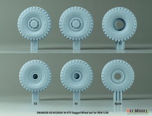 画像3: DEF.MODEL[DW48009]1/48 現用 アメリカ M1240A1 M-ATV MRAP用自重変形タイヤセット(ライフィールドモデル用) (3)