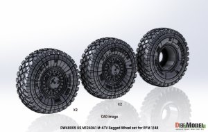 画像7: DEF.MODEL[DW48009]1/48 現用 アメリカ M1240A1 M-ATV MRAP用自重変形タイヤセット(ライフィールドモデル用) (7)