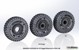 画像8: DEF.MODEL[DW48009]1/48 現用 アメリカ M1240A1 M-ATV MRAP用自重変形タイヤセット(ライフィールドモデル用) (8)