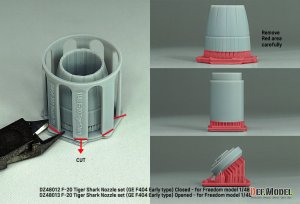 画像8: DEF.MODEL[DZ48013]1/48 現用 アメリカ F-20タイガーシャーク用GE F404初期型ノズルセット 開状態(フリーダムモデルキット用) (8)