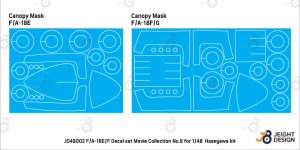 画像4: DEF.MODEL[JD48002]1/48 現用 アメリカ海軍艦上戦闘機F/A-18デカールセット ムービーコレクションNo.8「トップガン」2022(ハセガワ用) (4)