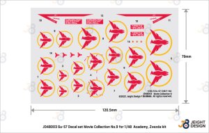 画像2: DEF.MODEL[JD48003]1/48 現用 ロシアSu-57&F-14デカールセット ムービーコレクションNo.9「トップガン」2022(タミヤ/ズベズダ用) (2)
