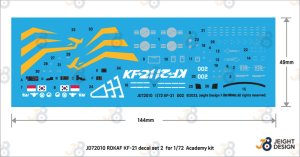画像2: DEF.MODEL[JD72010]1/72 現用 韓国空軍 KF-21ボラメ用デカールセット＃2 試作002号機 サチョン基地2022(アカデミー用) (2)