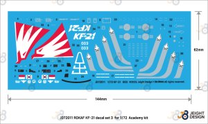 画像2: DEF.MODEL[JD72011]1/72 現用 韓国空軍 KF-21ボラメ用デカールセット＃3 試作003号機 サチョン基地2023(アカデミー用) (2)
