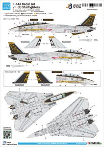 画像3: DEF.MODEL[JD72014]1/72 現用 アメリカ海軍艦上戦闘機F-14Aデカールセット VF-33スターファイターズ(アカデミー用) (3)