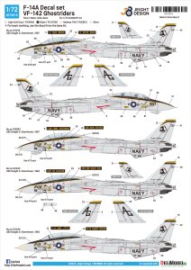 画像3: DEF.MODEL[JD72015]1/72 現用 アメリカ海軍艦上戦闘機F-14Aデカールセット VF-142ゴーストライダーズ(アカデミー用) (3)