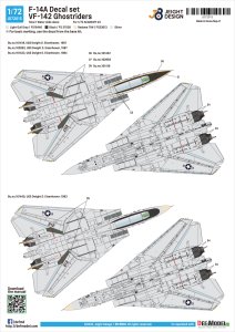 画像4: DEF.MODEL[JD72015]1/72 現用 アメリカ海軍艦上戦闘機F-14Aデカールセット VF-142ゴーストライダーズ(アカデミー用) (4)
