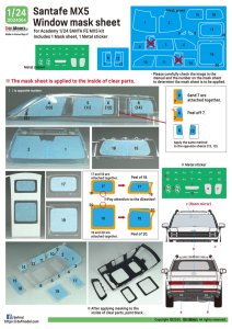 画像12: DEF.MODEL[DD24004]1/24 現用 ヒョンデ サンタフェMX5用ウインドウマスクシート/ロゴメタルステッカーセット(アカデミー用) (12)