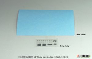画像2: DEF.MODEL[DD24005]1/24 現用 韓国 ヒョンデ・グレンジャーGN7 ウインドウマスクシートセット(アカデミー用) (2)