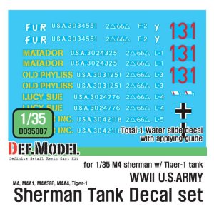画像2: DEF.MODEL[DD35007]1/35 WWII米 M4シャーマンデカールセット (2)