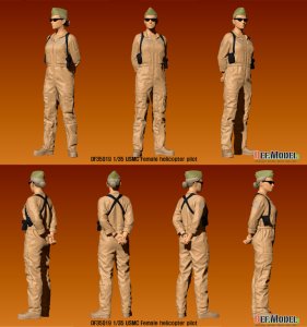 画像2: DEF.MODEL[DF35019]1/35 現用 米海兵隊 USMC ヘリコプターパイロット 女性モデル(立像) (2)