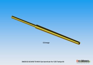 画像2: DEF.MODEL[DM35123]1/35 WWII アメリカ陸軍駆逐戦車M18ヘルキャット 76mm砲M1A1真ちゅう製砲身セット(タミヤ用) (2)