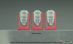 画像5: DEF.MODEL[DM35151]1/35 現用 イスラエル M51スーパーシャーマン戦車 105mm砲身セット マズルブレーキ付(タミヤ用) (5)