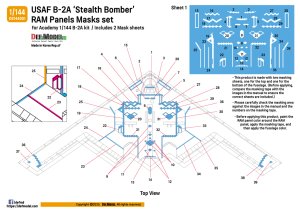 画像6: DEF.MODEL[DS144001]1/144 現用 アメリカ空軍 B-2Aスピリット爆撃機用 RAMパネルマスクシートセット(アカデミー用) (6)