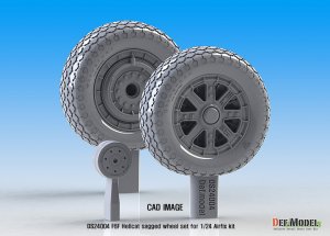 画像2: DEF.MODEL[DS24004]1/24 WWII 米 アメリカ海軍戦闘機F6Fヘルキャット用自重変形タイヤセットパート1 (エアフィックス用) (2)