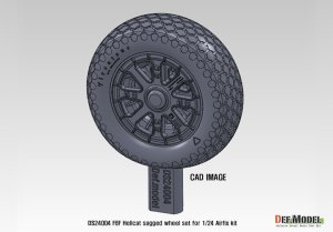 画像3: DEF.MODEL[DS24004]1/24 WWII 米 アメリカ海軍戦闘機F6Fヘルキャット用自重変形タイヤセットパート1 (エアフィックス用) (3)