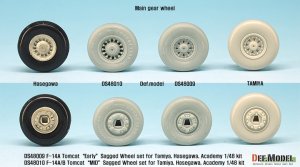 画像2: DEF.MODEL[DS48009]1/48 F-14Aトムキャット 初期型自重変形タイヤセット(タミヤ/ハセガワ用) (2)