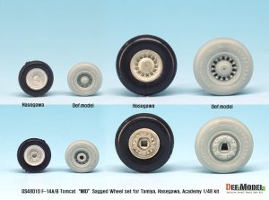 画像2: DEF.MODEL[DS48010]1/48 F-14A/Bトムキャット 中期型自重変形タイヤセット(タミヤ/ハセガワ用) (2)