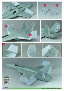 画像3: DEF.MODEL[DS72003]1/72 現用 アメリカ海軍 F/A-18E/Fスーパーホーネット 折り畳み主翼セット(アカデミー用) (3)