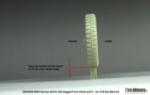 画像5: DEF.MODEL[DW16006]1/16 WWII ドイツ Sd.Kfz.250装甲ハーフトラック 自重変形タイヤセット＃1(ダスヴェルク用) (5)
