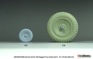 画像6: DEF.MODEL[DW16006]1/16 WWII ドイツ Sd.Kfz.250装甲ハーフトラック 自重変形タイヤセット＃1(ダスヴェルク用) (6)