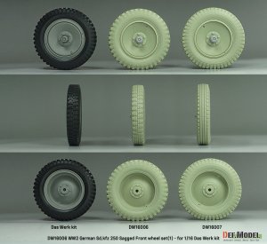画像7: DEF.MODEL[DW16006]1/16 WWII ドイツ Sd.Kfz.250装甲ハーフトラック 自重変形タイヤセット＃1(ダスヴェルク用) (7)