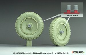 画像3: DEF.MODEL[DW16007]1/16 WWII ドイツ Sd.Kfz.250装甲ハーフトラック 自重変形タイヤセット＃2(ダスヴェルク用) (3)