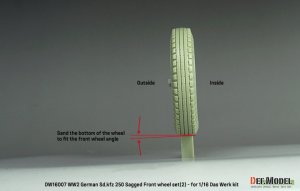 画像5: DEF.MODEL[DW16007]1/16 WWII ドイツ Sd.Kfz.250装甲ハーフトラック 自重変形タイヤセット＃2(ダスヴェルク用) (5)