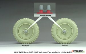 画像3: DEF.MODEL[DW16012]1/16 WWII ドイツ Sd.Kfz.250/3無線指揮車「グライフ」 自重変形タイヤセット(ダスヴェルク用) (3)