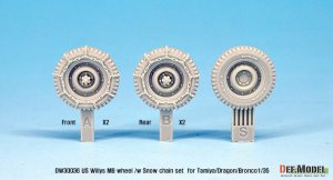 画像4: DEF.MODEL[DW30036]1/35 WWII米 ウィリスジープ タイヤセット /wスノーチェーン(タミヤ/DML/ブロンコ用) (4)