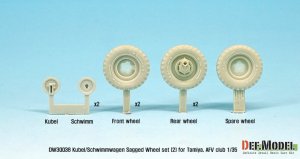 画像2: DEF.MODEL[DW30038]1/35 WWII独キューベルワーゲン/シュビムワーゲン タイヤセット #2(タミヤ/AFVクラブ用) (2)