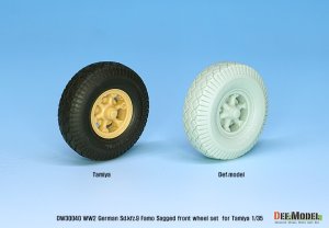 画像10: DEF.MODEL[DW30040]1/35 WWII 独 ドイツ陸軍 Sd.kfz.9ファモ用自重変形前輪セット スペアタイヤ付(タミヤ用) (10)