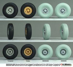 画像7: DEF.MODEL[DW30040A]1/35 WWII ドイツ Sd.Kfz.9 18トンハーフトラックFAMO 自重変形タイヤセット(1) コンチネンタル製タイヤ(タミヤ/トランペッター用) (7)